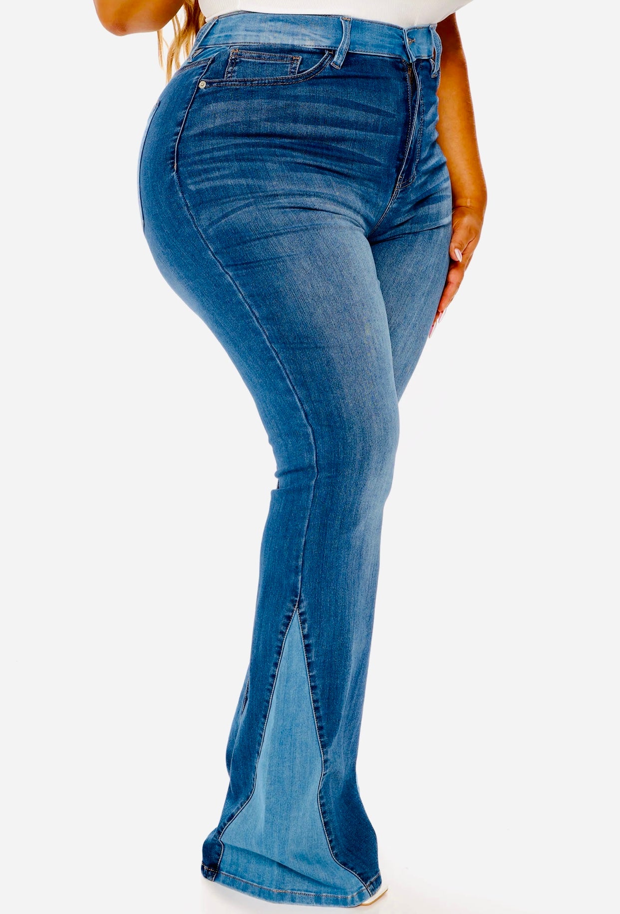 The Gemini Dark Blue flare jeans