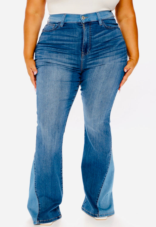 The Gemini Dark Blue flare jeans